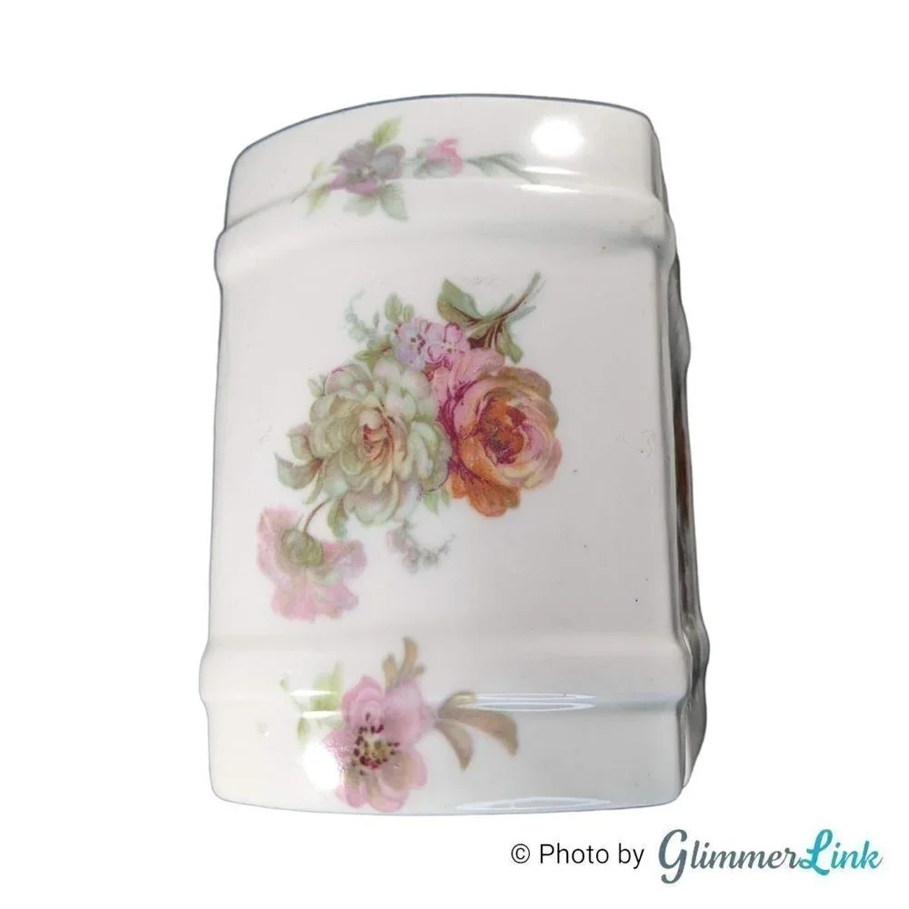 Vintage 70s Jubilee Fine Bone China Made in England Floral Trinket Box